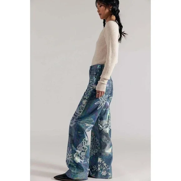 We The Free Lace Luster Tinsley Size 26S (short) Printed High Rise Illusions NWT - Picture 4 of 4